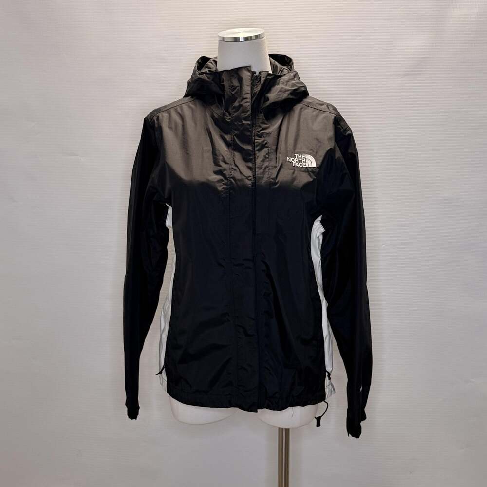 The North Face Stinson HyVent Rain Jacket Womens Medium Black White Hooded